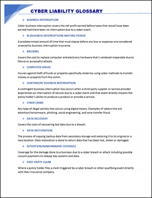 Cyber Liability Glossary PDF
